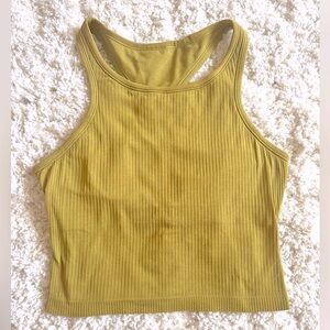 Lululemon Ebb to Street Racerback Crop Tank, Auric Gold - Size 12